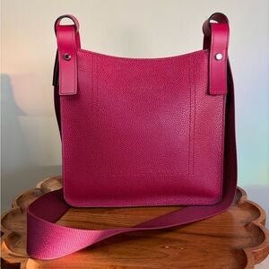 Longchamp Le Foulonne S Leather Crossbody Beetroot Magenta Like New